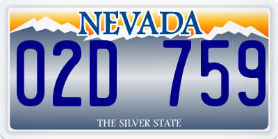 NV license plate 02D759