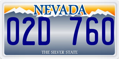 NV license plate 02D760