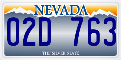 NV license plate 02D763