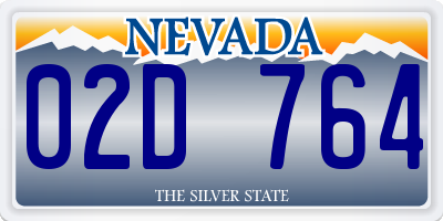 NV license plate 02D764