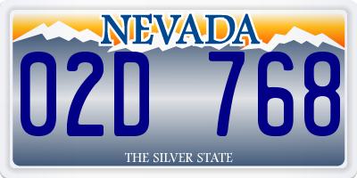 NV license plate 02D768