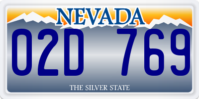 NV license plate 02D769
