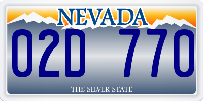 NV license plate 02D770