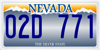 NV license plate 02D771