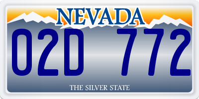 NV license plate 02D772