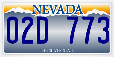 NV license plate 02D773
