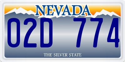 NV license plate 02D774