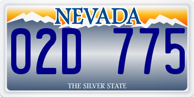 NV license plate 02D775