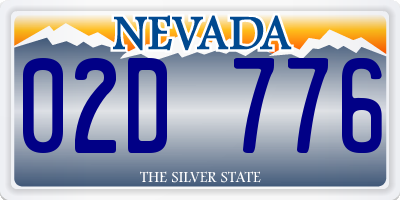 NV license plate 02D776