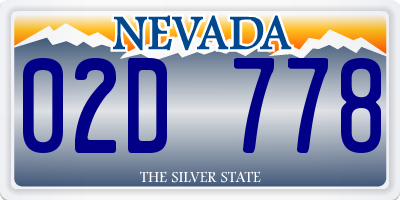 NV license plate 02D778