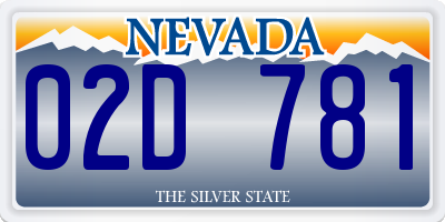 NV license plate 02D781