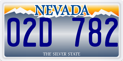 NV license plate 02D782