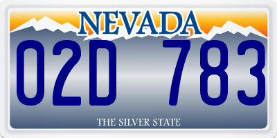 NV license plate 02D783