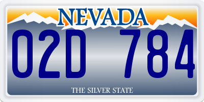 NV license plate 02D784