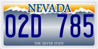 NV license plate 02D785