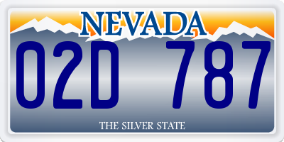 NV license plate 02D787