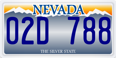 NV license plate 02D788