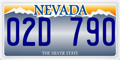 NV license plate 02D790