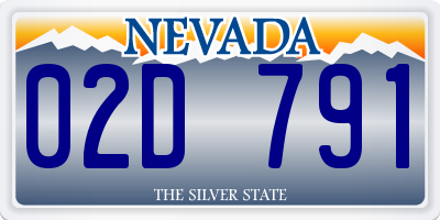 NV license plate 02D791