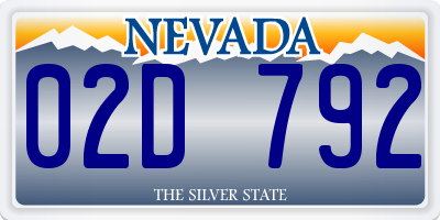 NV license plate 02D792