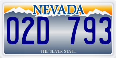 NV license plate 02D793