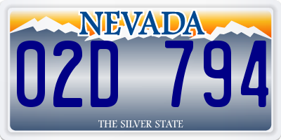 NV license plate 02D794