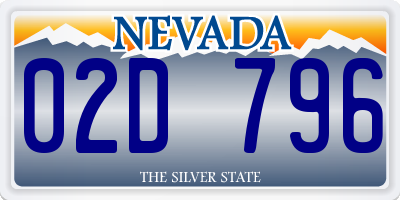 NV license plate 02D796