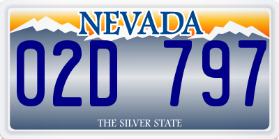 NV license plate 02D797