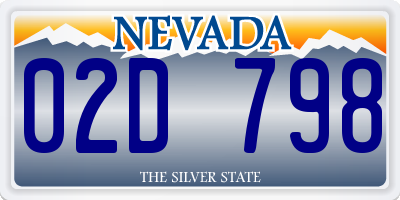 NV license plate 02D798