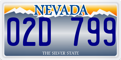 NV license plate 02D799