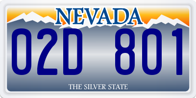 NV license plate 02D801