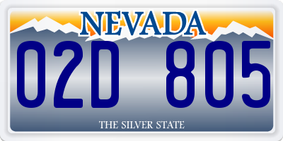 NV license plate 02D805