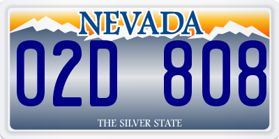 NV license plate 02D808