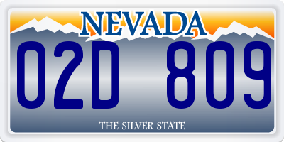 NV license plate 02D809