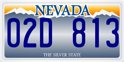 NV license plate 02D813