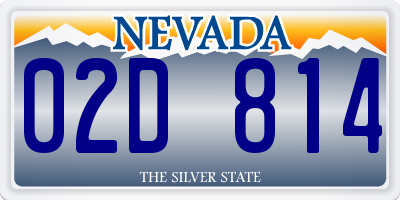 NV license plate 02D814