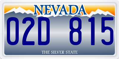 NV license plate 02D815