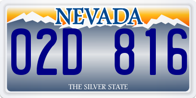 NV license plate 02D816