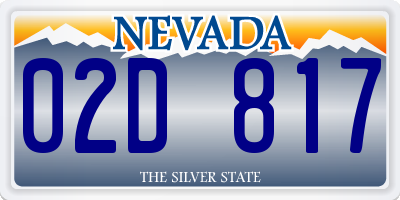 NV license plate 02D817