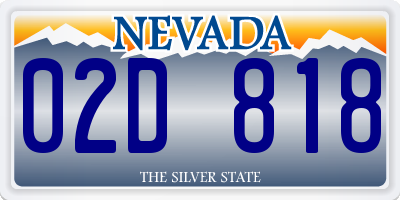 NV license plate 02D818