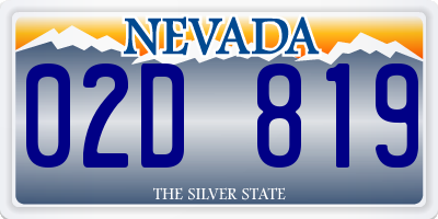 NV license plate 02D819