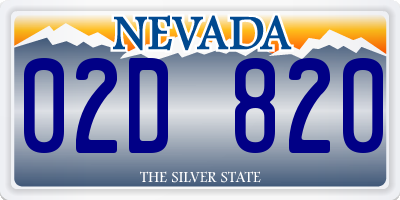 NV license plate 02D820