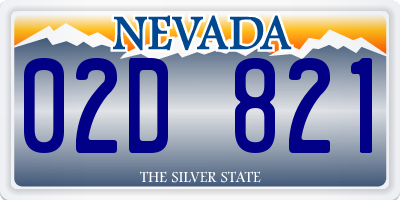 NV license plate 02D821