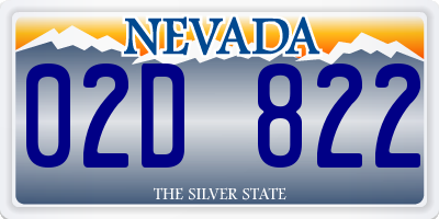 NV license plate 02D822