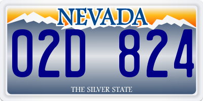 NV license plate 02D824