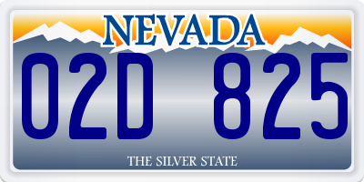 NV license plate 02D825