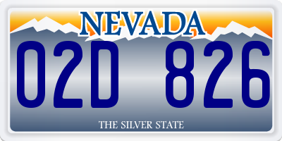 NV license plate 02D826