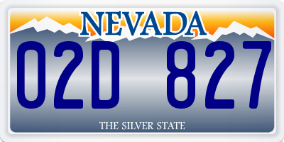 NV license plate 02D827