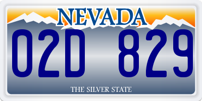 NV license plate 02D829