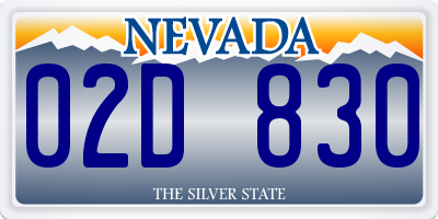 NV license plate 02D830